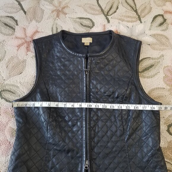 Caslon Leather Vest Quilted w/ Reversible Zipper - Picture 6 of 14